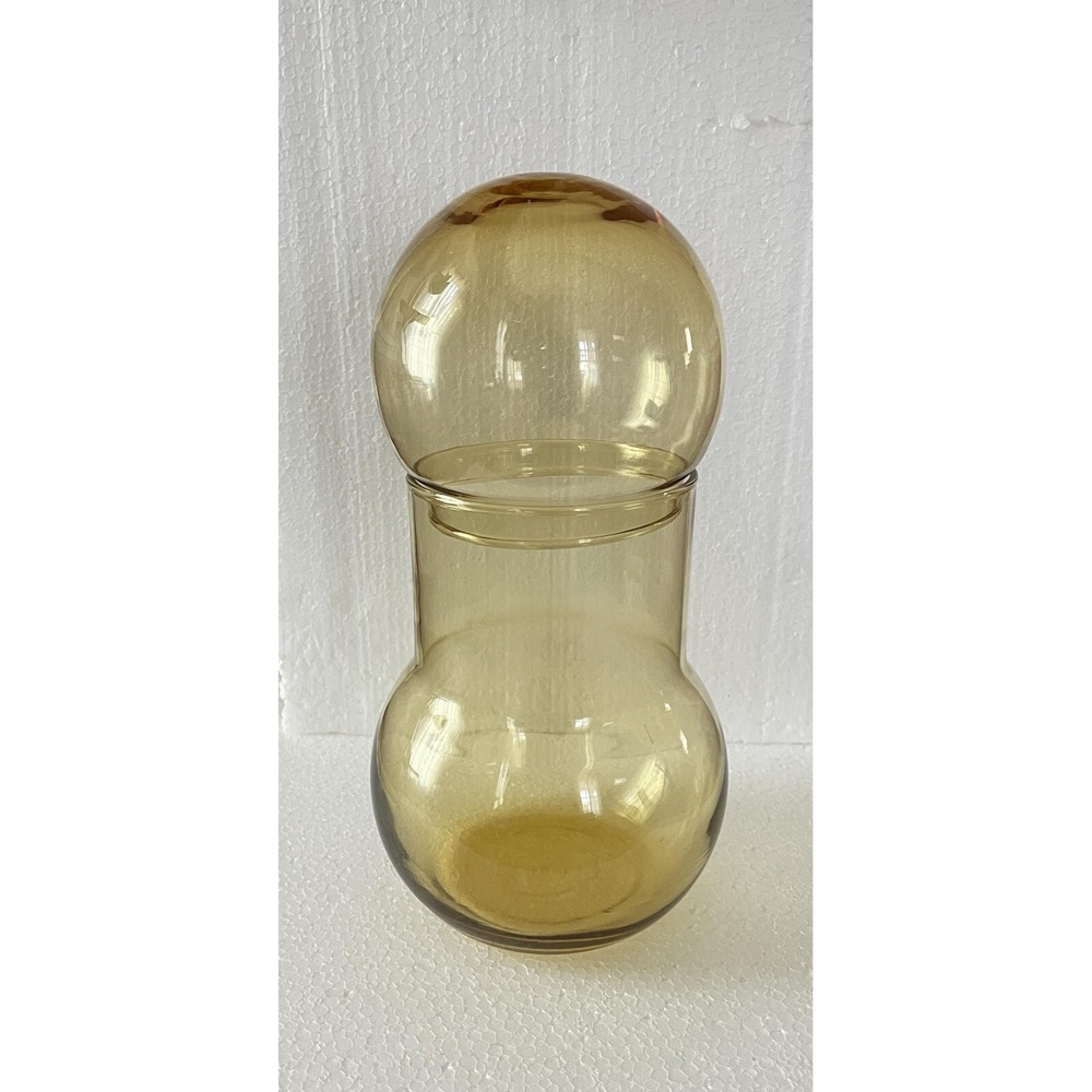 MCM Federal Glassware Classics Apothecary Jar Big Stopper Mushroom Bubble Top 9"